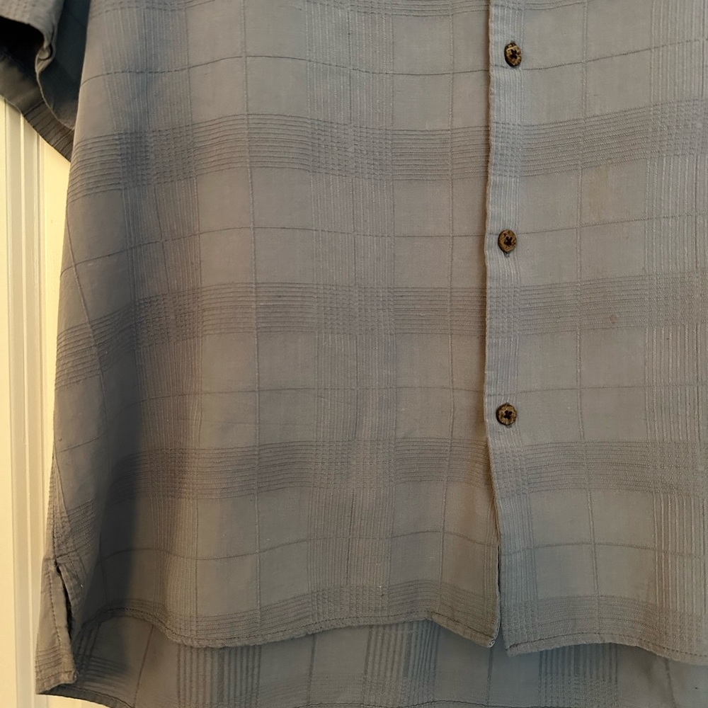 Vintage Silk Mens Gray Button Down Shirt size XL - Picture 2 of 5